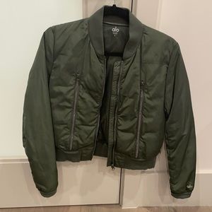 Alo Yoga Bombet Jacket size small in green